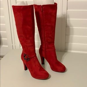 Red IMPO Stretch Boots 8 M NWOT